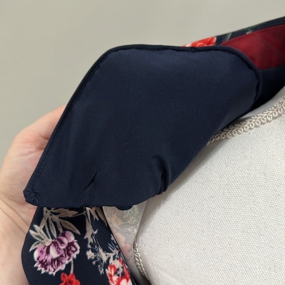 Lane Bryant Navy Floral Faux Pockets Single Button Closure Blazer sz 26 - Picture 5 of 14